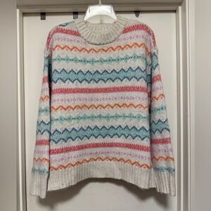 American Eagle Fair Isle Crewneck sweater - blue/pink - size L